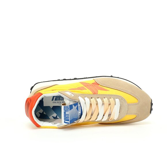Golden Goose Orange Star Print Athletic Shoes - Picture 7 of 8